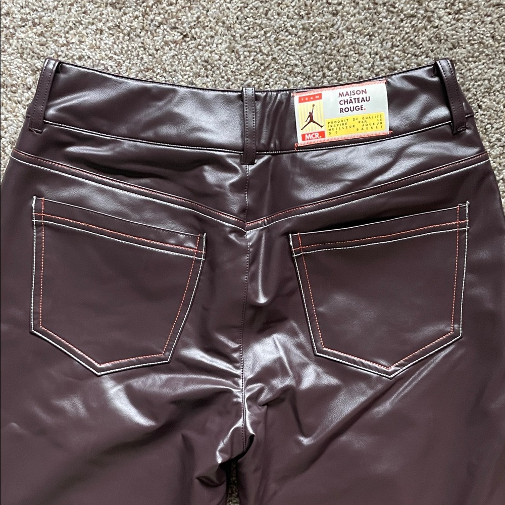 Maison Château Rouge x Jordan | Faux Leather Pants in Brown Basalt - Picture 5 of 12